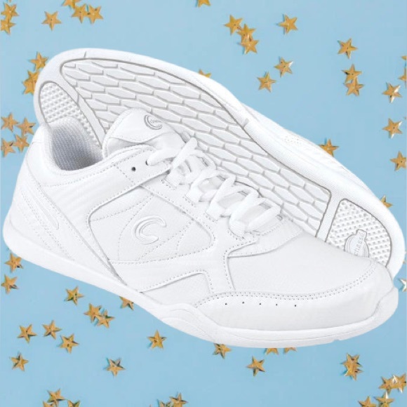 chassé lace-up cheerleading sneakers in white faux leather women’s size 11 - Picture 1 of 6